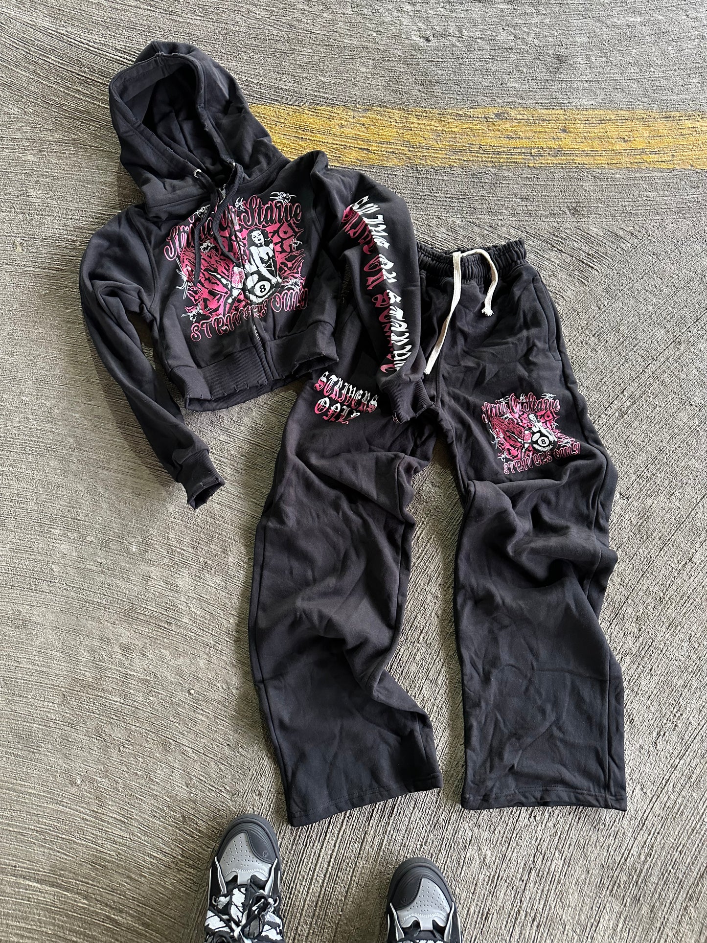 BUBBLE GUM STRIPPER ANTHEM CROPPED SWEATSUITS