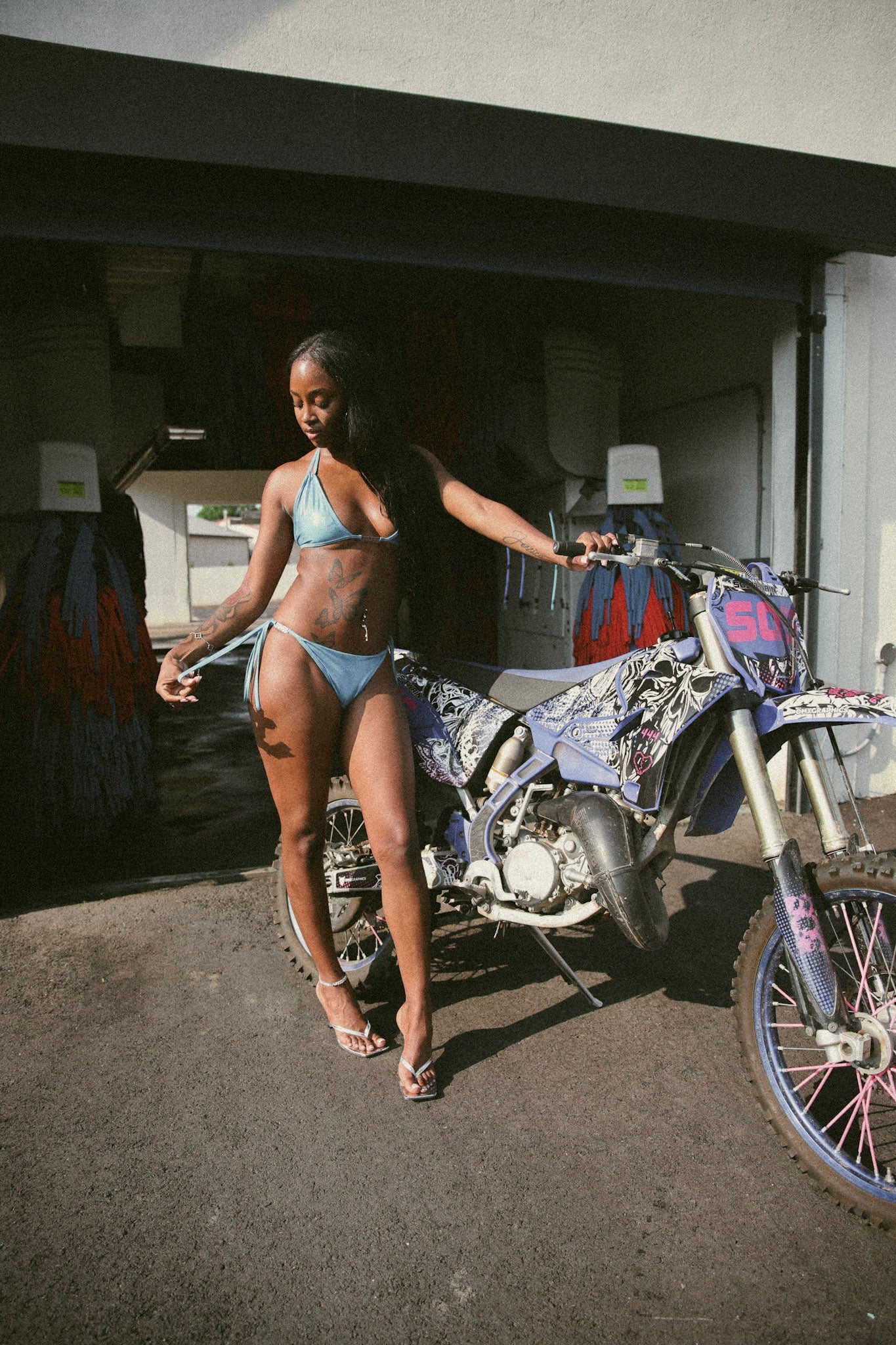 Pretty Girls Wear SOS Bikini- Blue