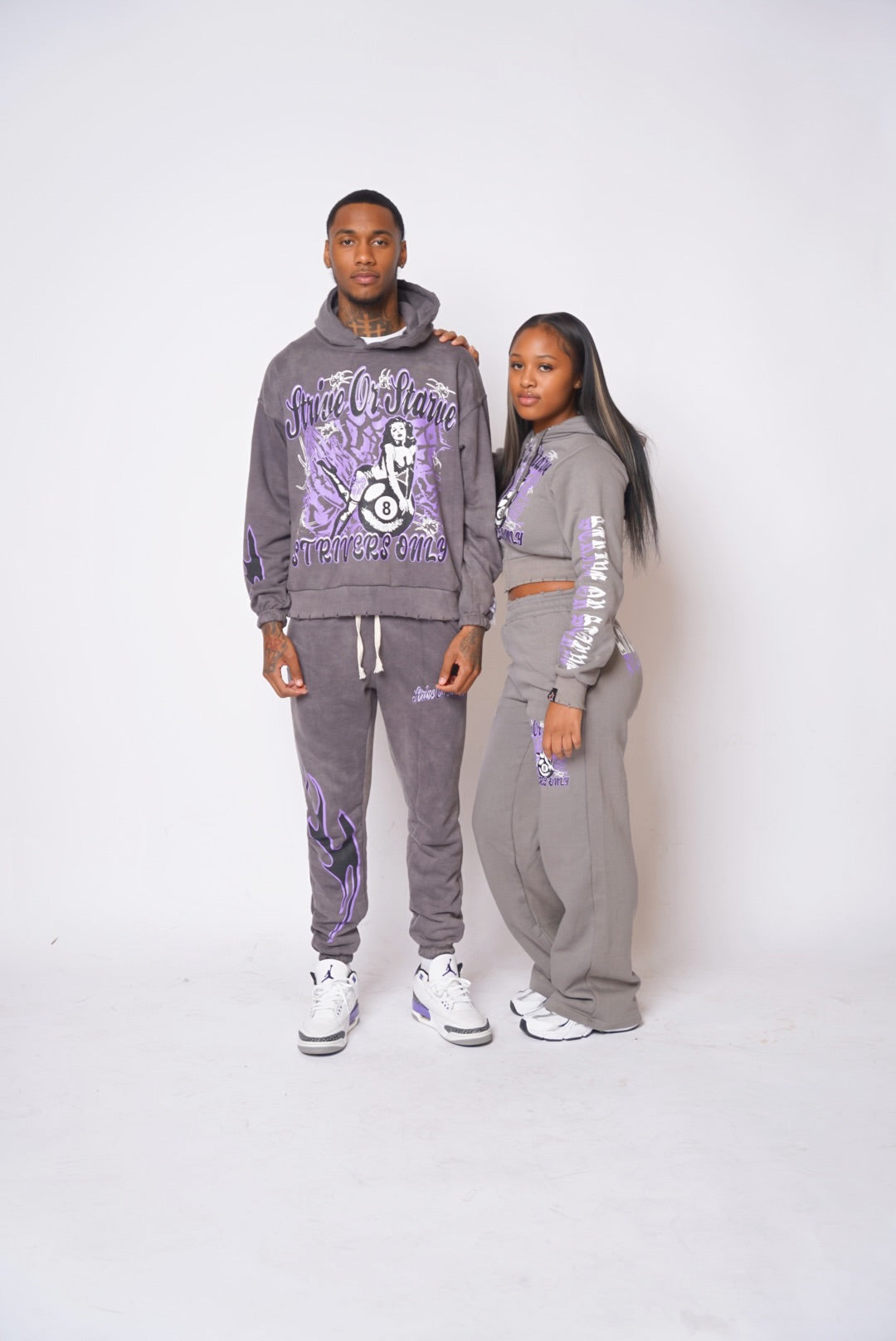 LILAC STRIPPER ANTHEM CROPPED FEMALE SWEATSUIT