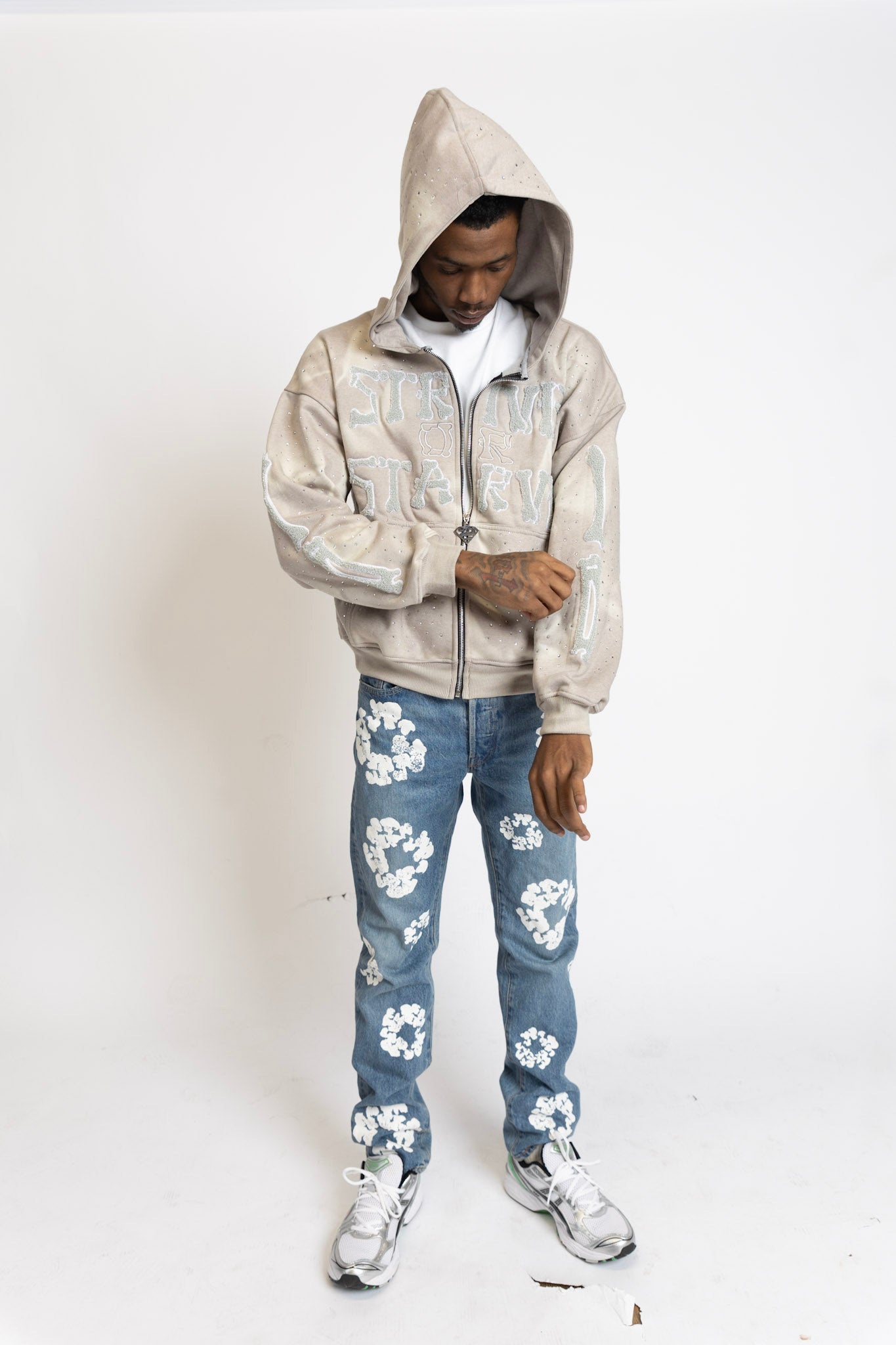 Grey SOSKELETON Hoodie