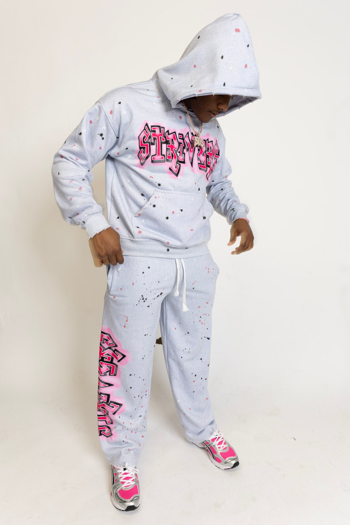 Paid N Full Grey/Pink Hoodie