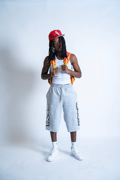 “STRIVERS” Graffiti 3/4 Shorts-GREY