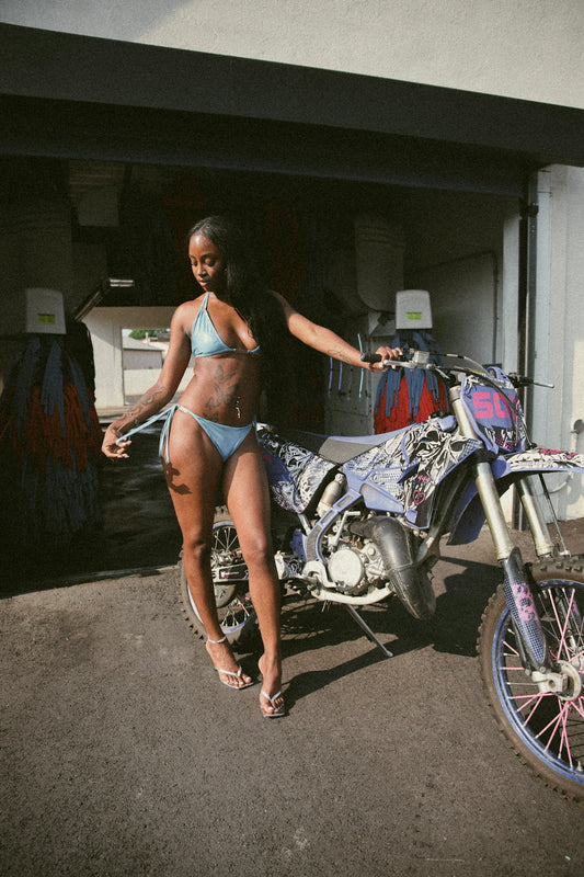 Pretty Girls Wear SOS Bikini- Blue