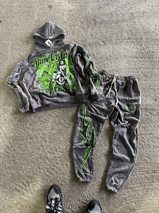 SLIME GREEN STRIPPER ANTHEM SWEATSUIT