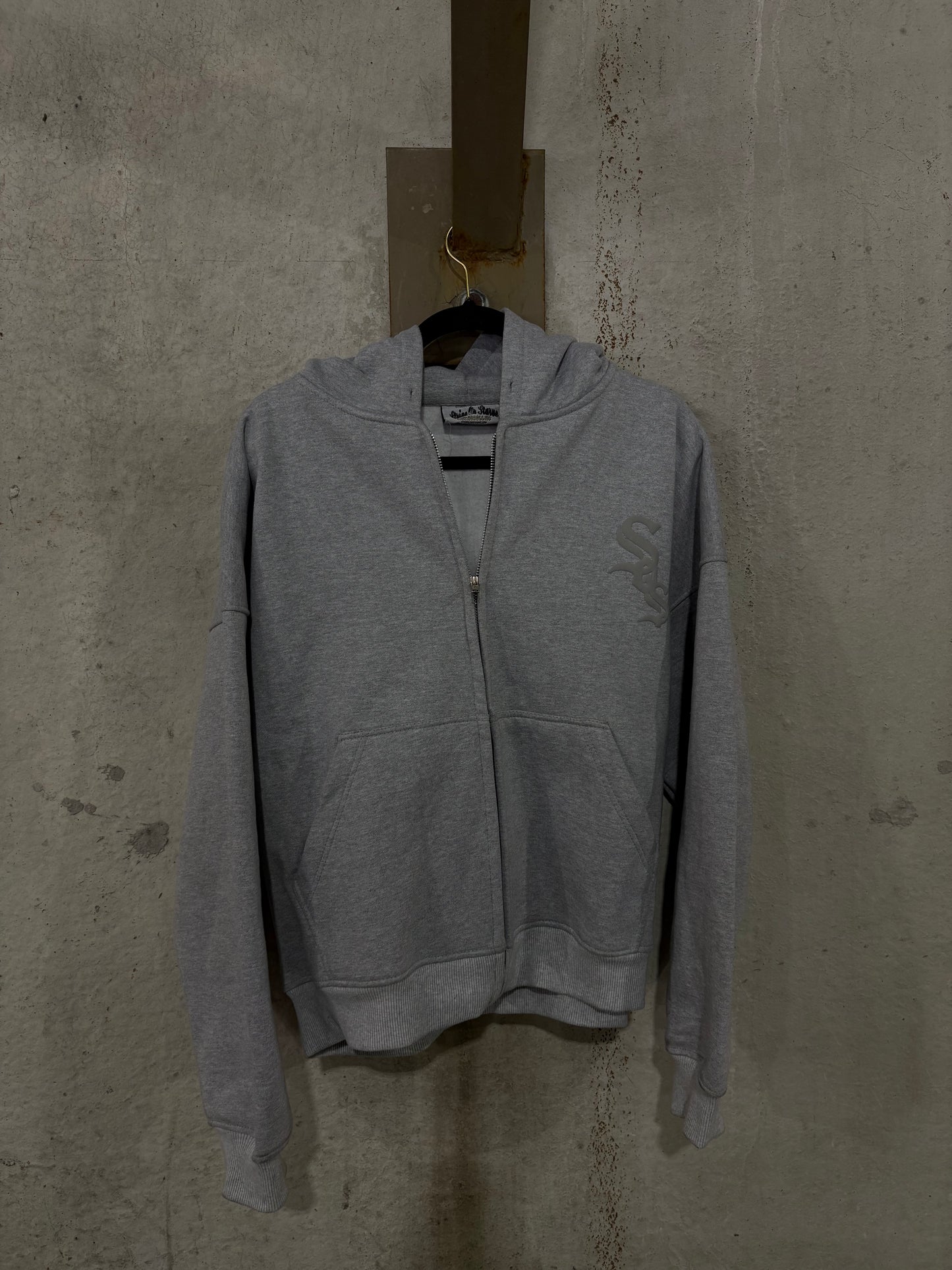 Grey SOS ESSENTIAL Zip-Up Hoodie