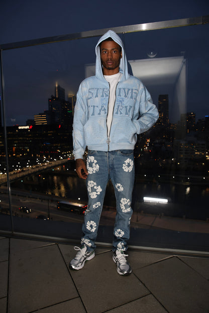 Sky Blue SOSKELETON Hoodie