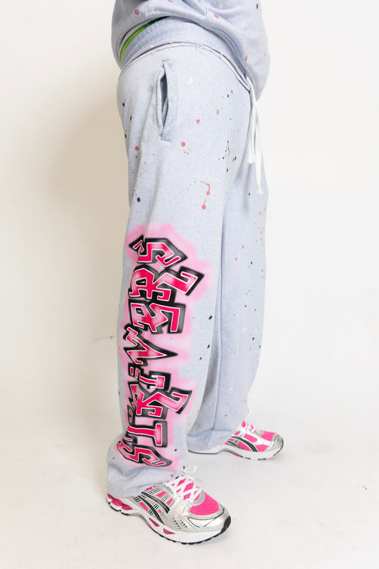 Paid N Full Grey/Pink Sweatpants
