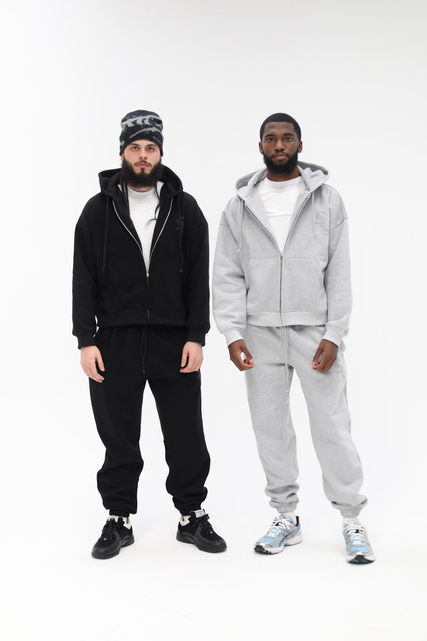 Grey SOS ESSENTIAL Zip-Up Hoodie