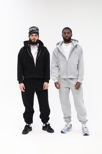 Grey SOS ESSENTIAL Zip-Up Hoodie